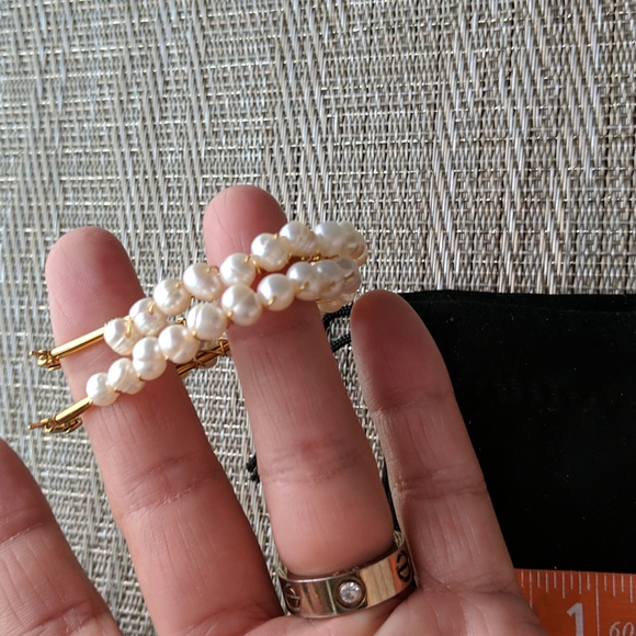 🔥 NWOT! Genuine Pearls Hoops - Picture 8 of 9